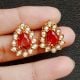 Handicraft Brass Metal Jewellery Crystal Pendant Set